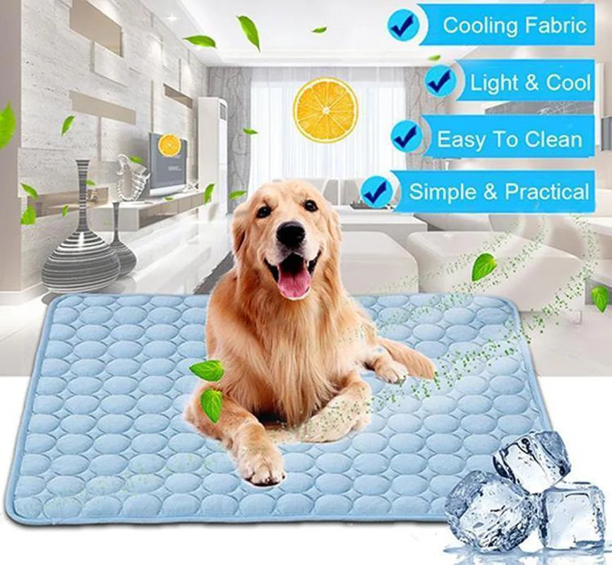 Esterilla Refrescante para Mascotas — Seda Helada Lavable